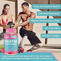 Vista 6 de Creatine for Women, Creatine Monohydrate Gummies - No Bloating - Pre and Post Workout Chewables Supplement with Taurine & B6 - for Recovery