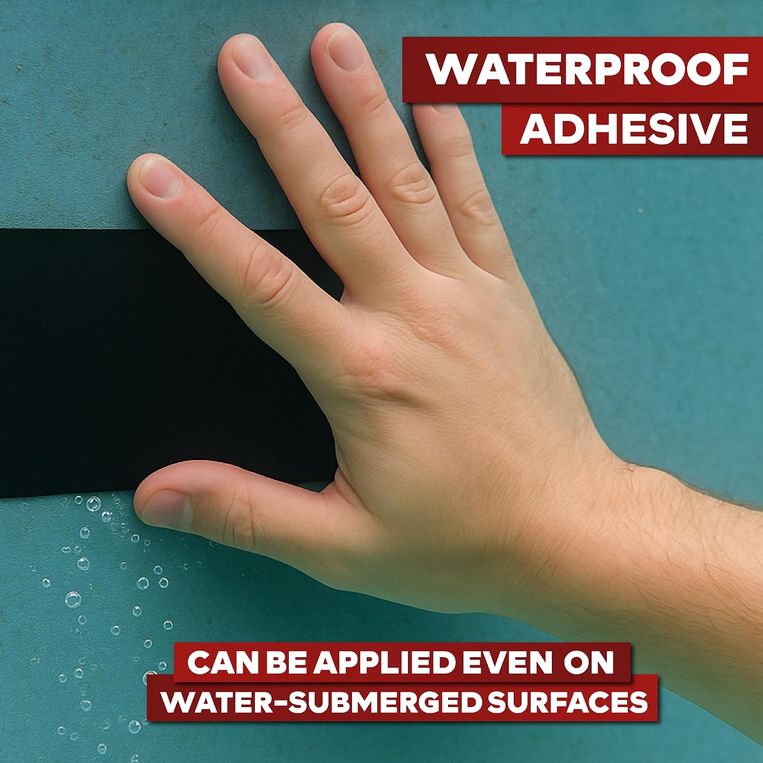 XFasten Waterproof Patch Seal Repair and Leak Shield Tape, 6-Inch x 5-Foot (Black, 6-Inch x 5-Foot) thumbnail