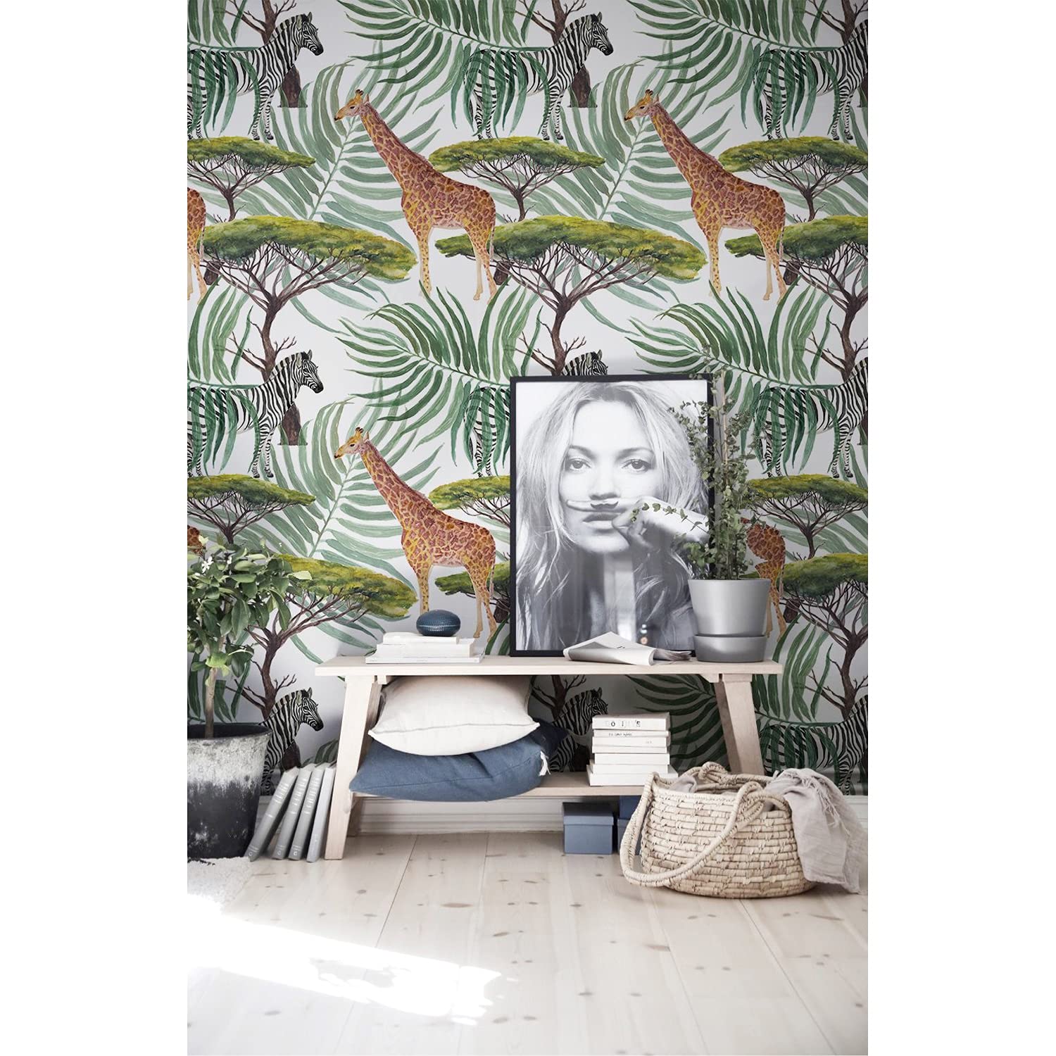 Papier peint tropical meuble Coloray 104x70cm déco salon cuisine Muralo