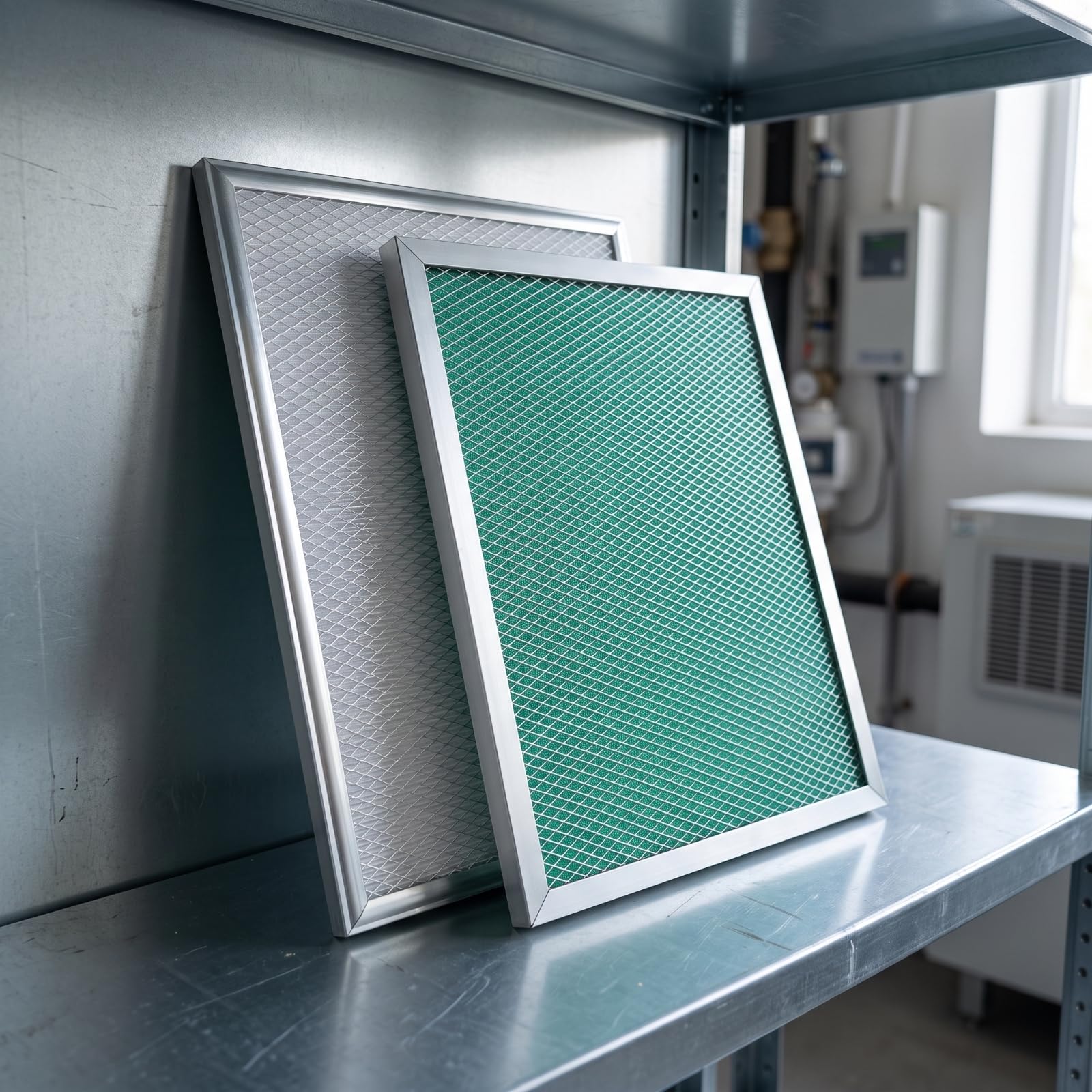2 Piezas Filtro Repuesto con Metálico Rígido Filtro Ventilación Recuperación Energía Ligero para Mantenimiento Rutinario