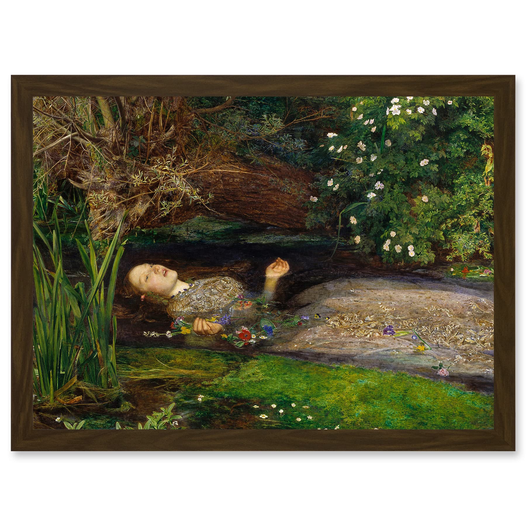 Artery8 John Everett Millais Ophelia Close Up A4 Artwork Framed Wall Art Print