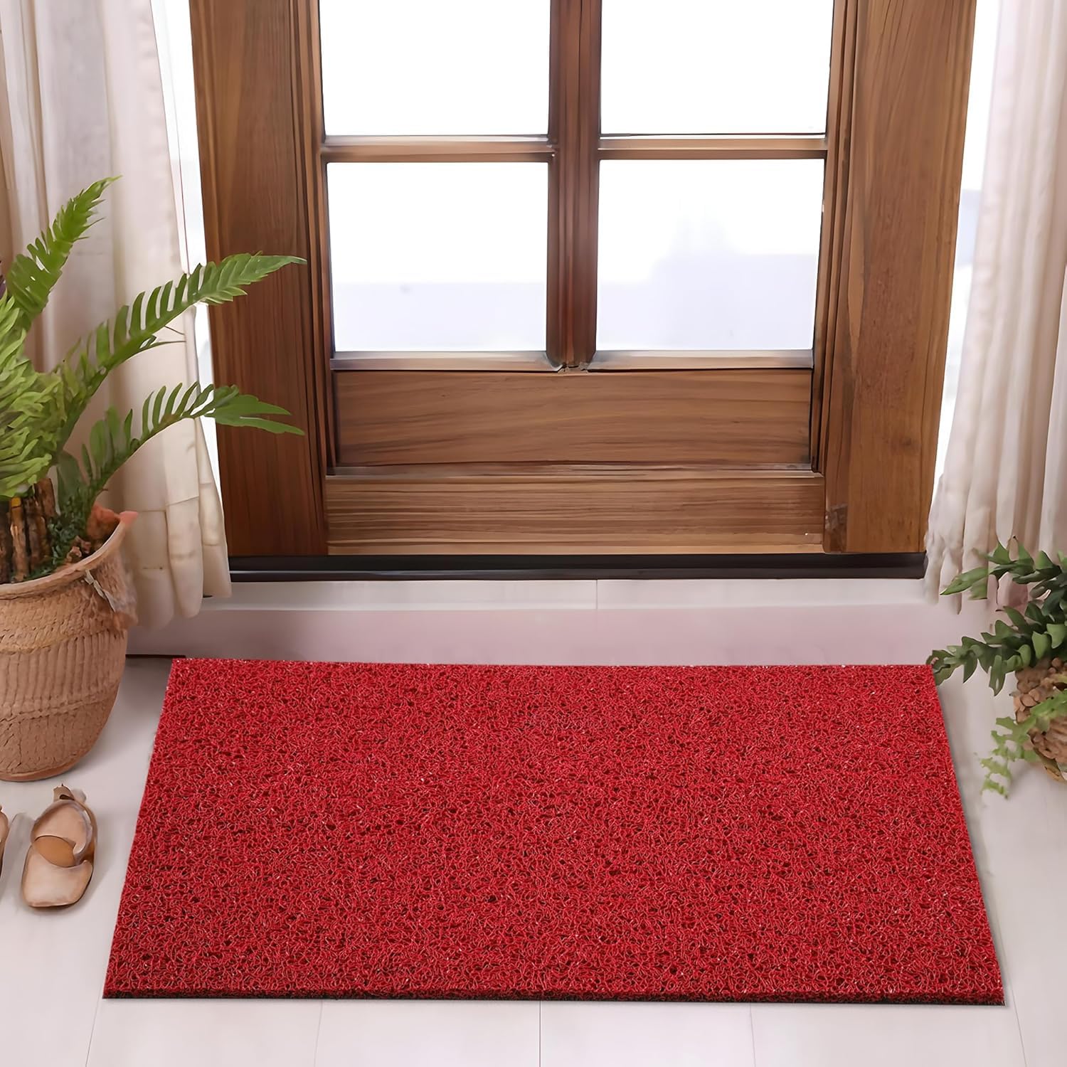VNQ! 16x24 Inch Rubber PVC Water Absorbing Front Floor Mat | Door Mats for Home Entrance Large | Door MatsRugs for Office, Bedroom & Kitchen | Anti Slip Paydan/Foot Mat | Red-image-38