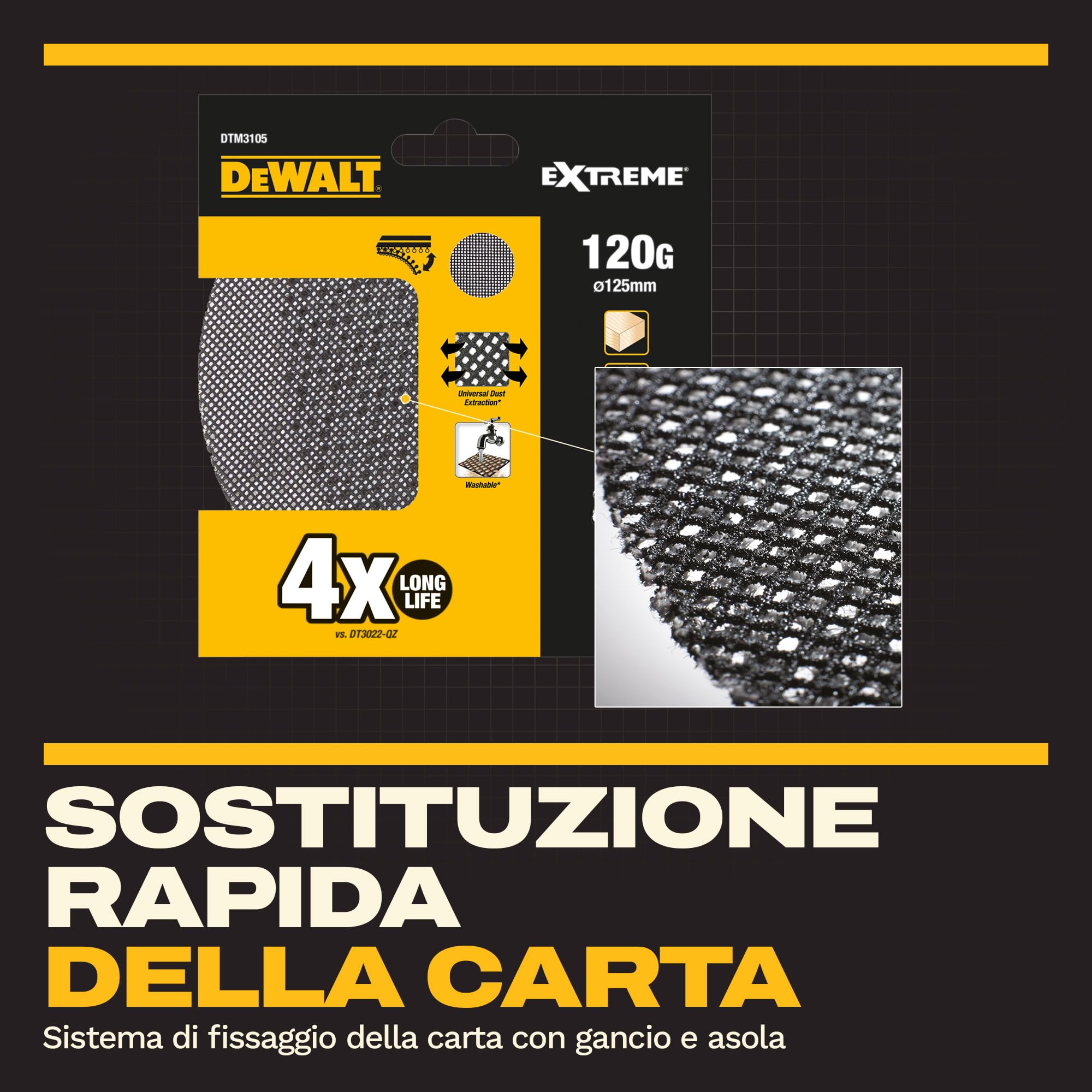 DEWALT Levigatrice roto-orbitale 18V XR BL 125mm con borsa morbida e 1 confezione di dischi abrasivi, DCW211KN-XJ