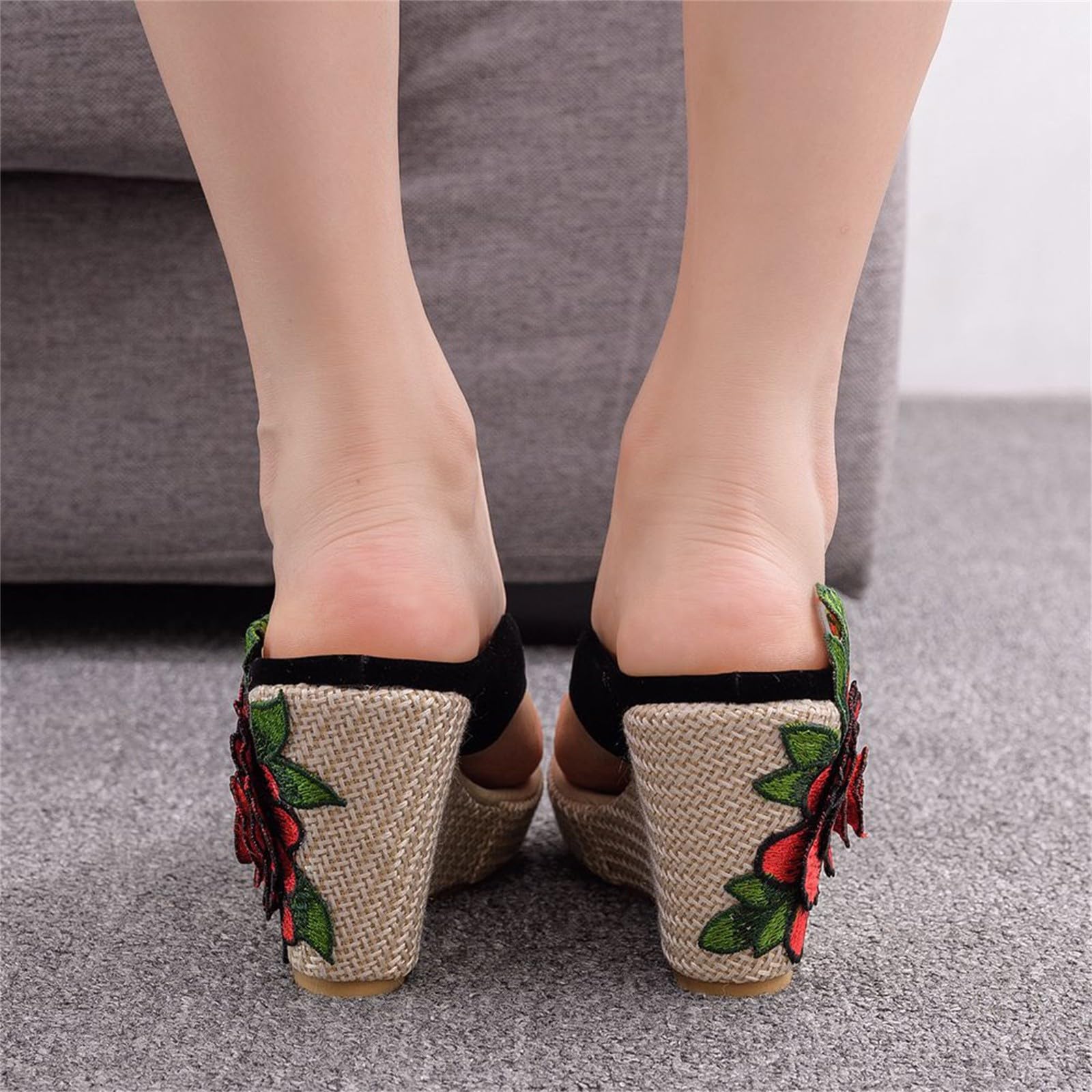 Generico Infradito Donna Eleganti Comodi Sandali A Fiori Leggeri Traspiranti Antiscivolo Scarpe Donna Casual Supporto Arco Plantare Slip-On Punta Aperta Mare