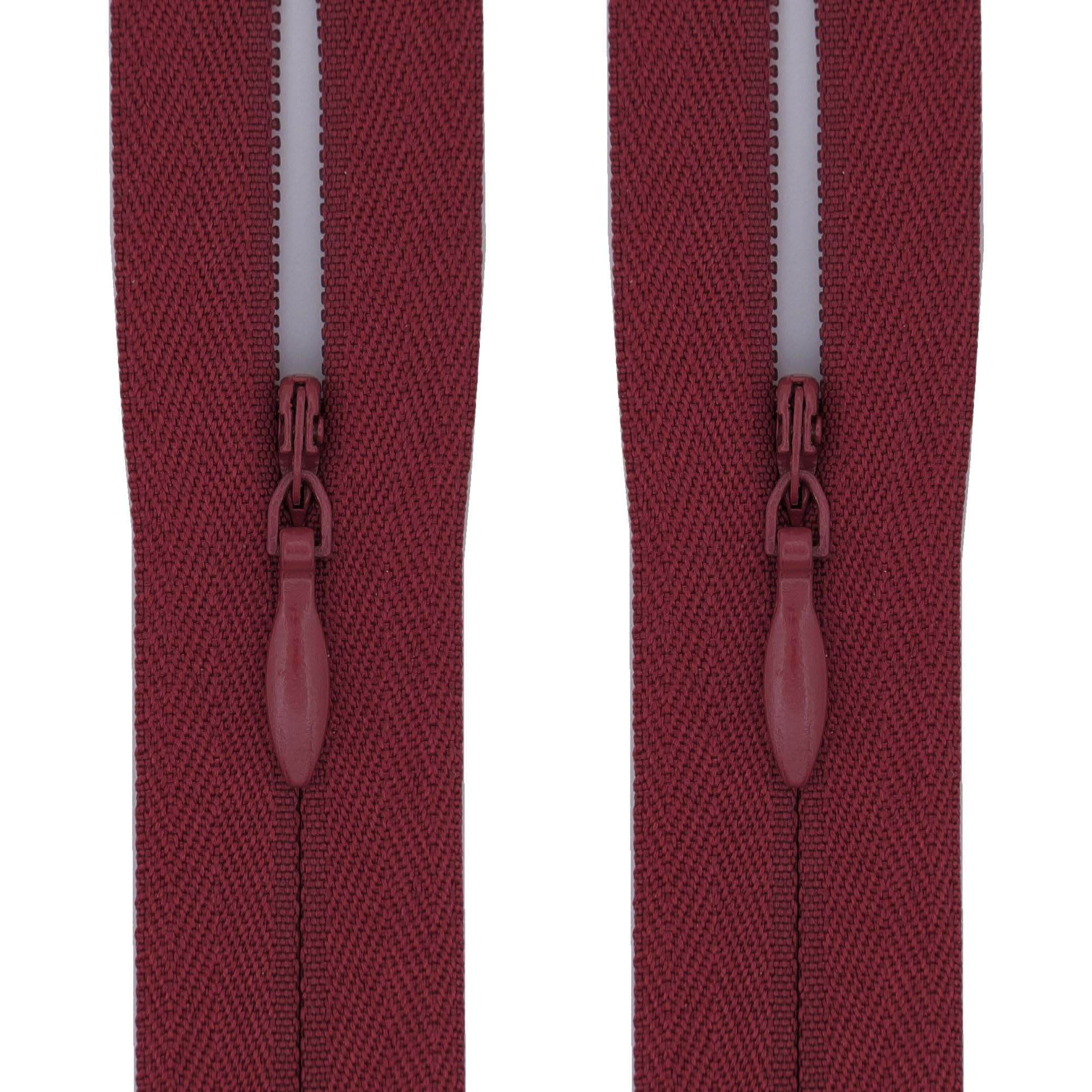 #3 Invisible Zips, 2 Pack, 9 Inch, Muted Burgundy