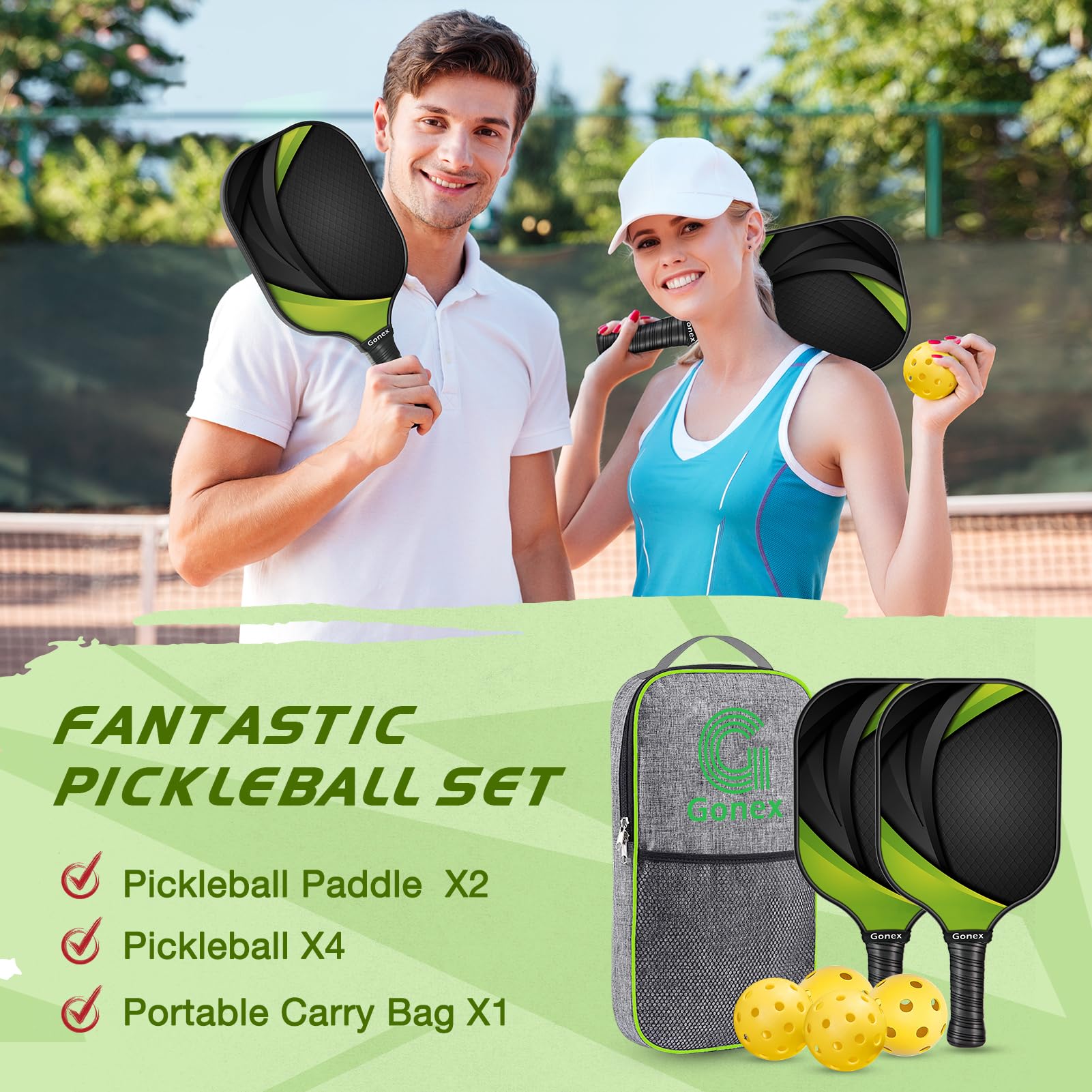 Snapklik.com : Gonex Pickleball Paddles, USAPA Approved Graphite ...