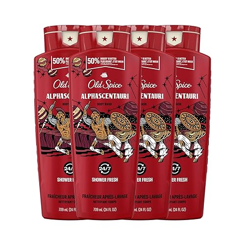 Old Spice Jabón corporal para hombres, AlphaScentauri, espuma de larga duración, 24.0 onzas líquidas (paquete de 4)