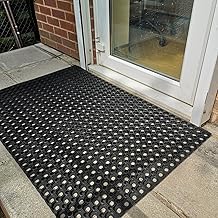 Heavy Duty Rubber Door Mat - Non Slip Indoor Outdoor Entrance Mat | Weatherproof, Anti-Fatigue, Dirt Trapper, Drainage & Safety Mat | Ideal for Home, Shop & Commercial Use (80cm x 50cm x 16mm)