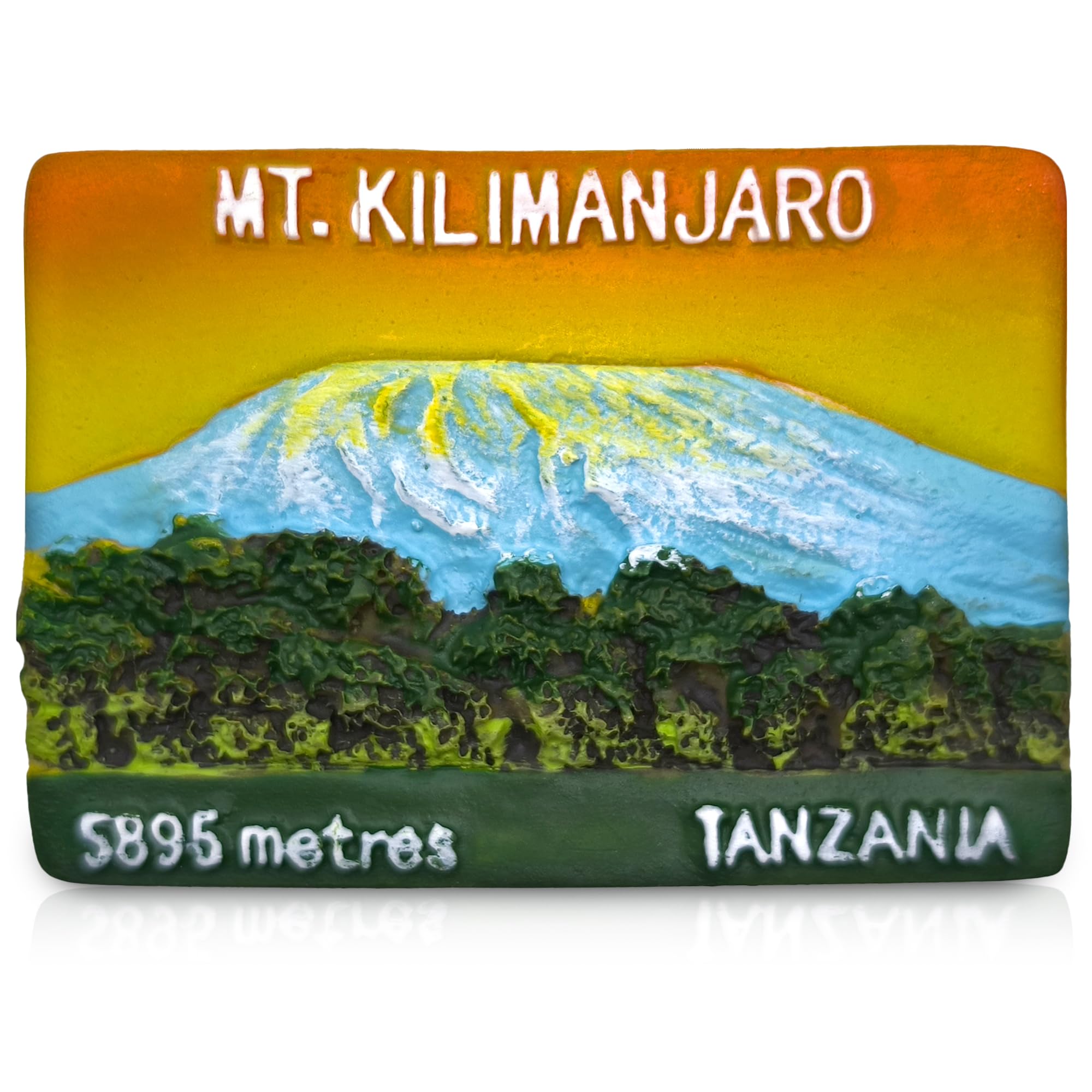 Maxi-Solutions Mt Kilimanjaro Mt. Kilimanjaro Tanzania Souvenir Fridge Magnet, Scenic Mountain Design, 5895 Metres (Mt Kilimanjaro)