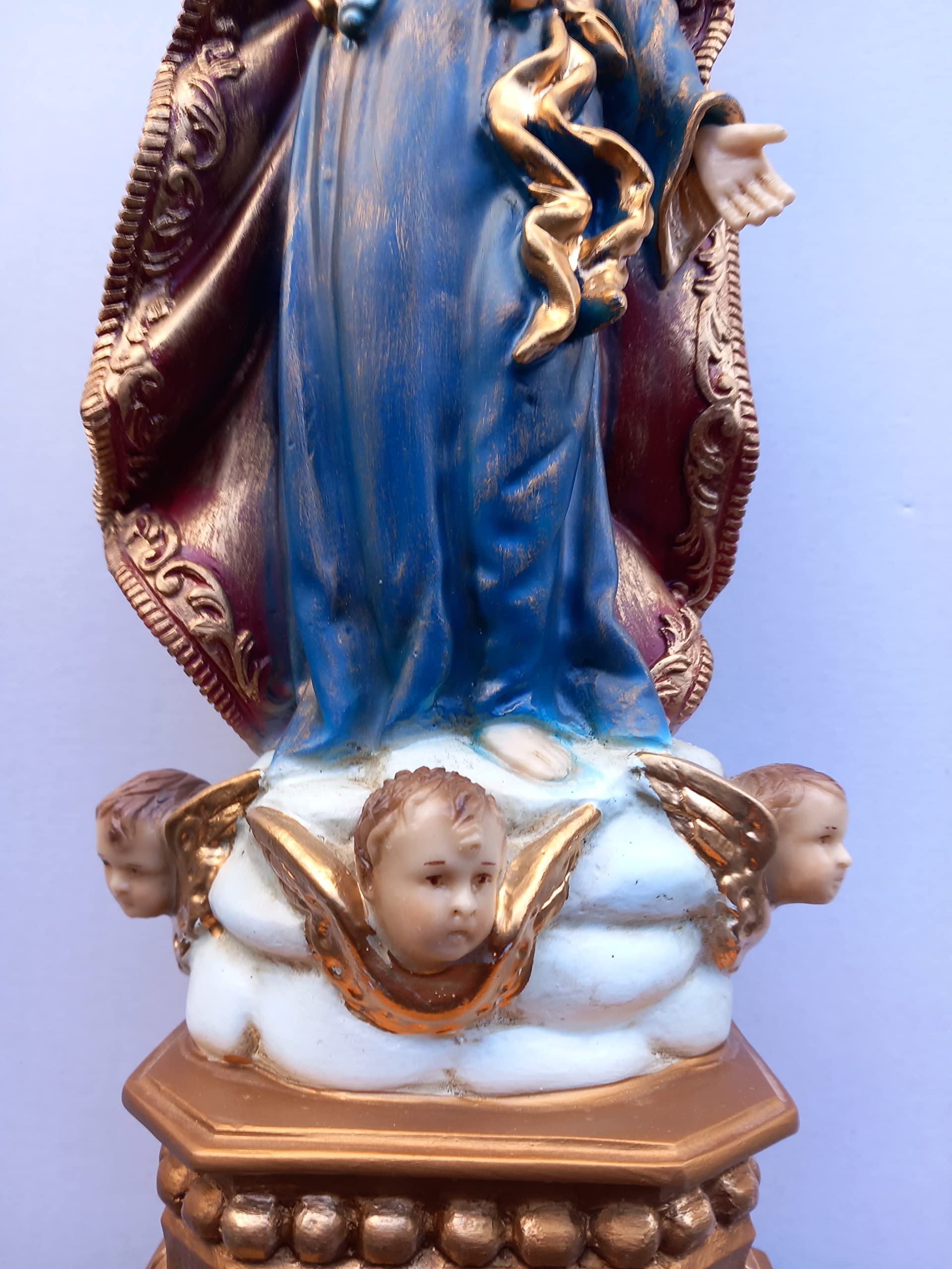 ArteSacraCaravaggio Statua della Madonna di Guadalupe con Bambino Gesù, edizione speciale, cm 47 (18,50 inches) in resina decorata a mano di produzione artigianale