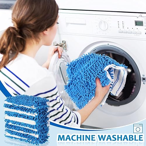 Miniatura 6 de Chengu 12 piezas de repuestos de microfibra para mopa abatible, cabezales de repuesto de doble cara, almohadillas de limpieza lavables a máquina,