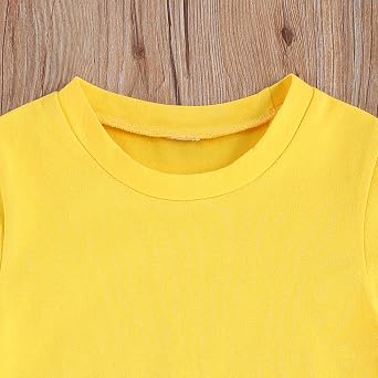 Kids Toddler Baby Boy Girl Solid Short Sleeve T-Shirts Tees Tops Summer Clothes