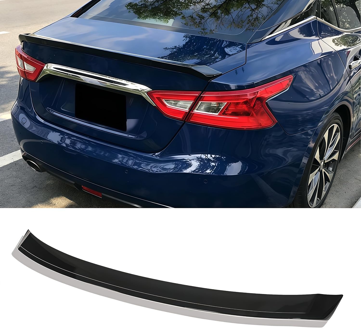 Rear Trunk Spoiler Wing for Nissan Maxima S/SL/SR/SV/Platinum 2016-2023 Gloss Black Decklid Lip Exterior Accessories Sporty Style