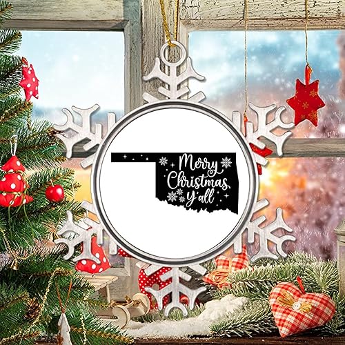 Miniatura 23 de South Dakota Xmas Tree Ornaments American State USA States Metal Snowflake Christmas Tree Hanging Ornament Merry Christmas Y’All Christmas South