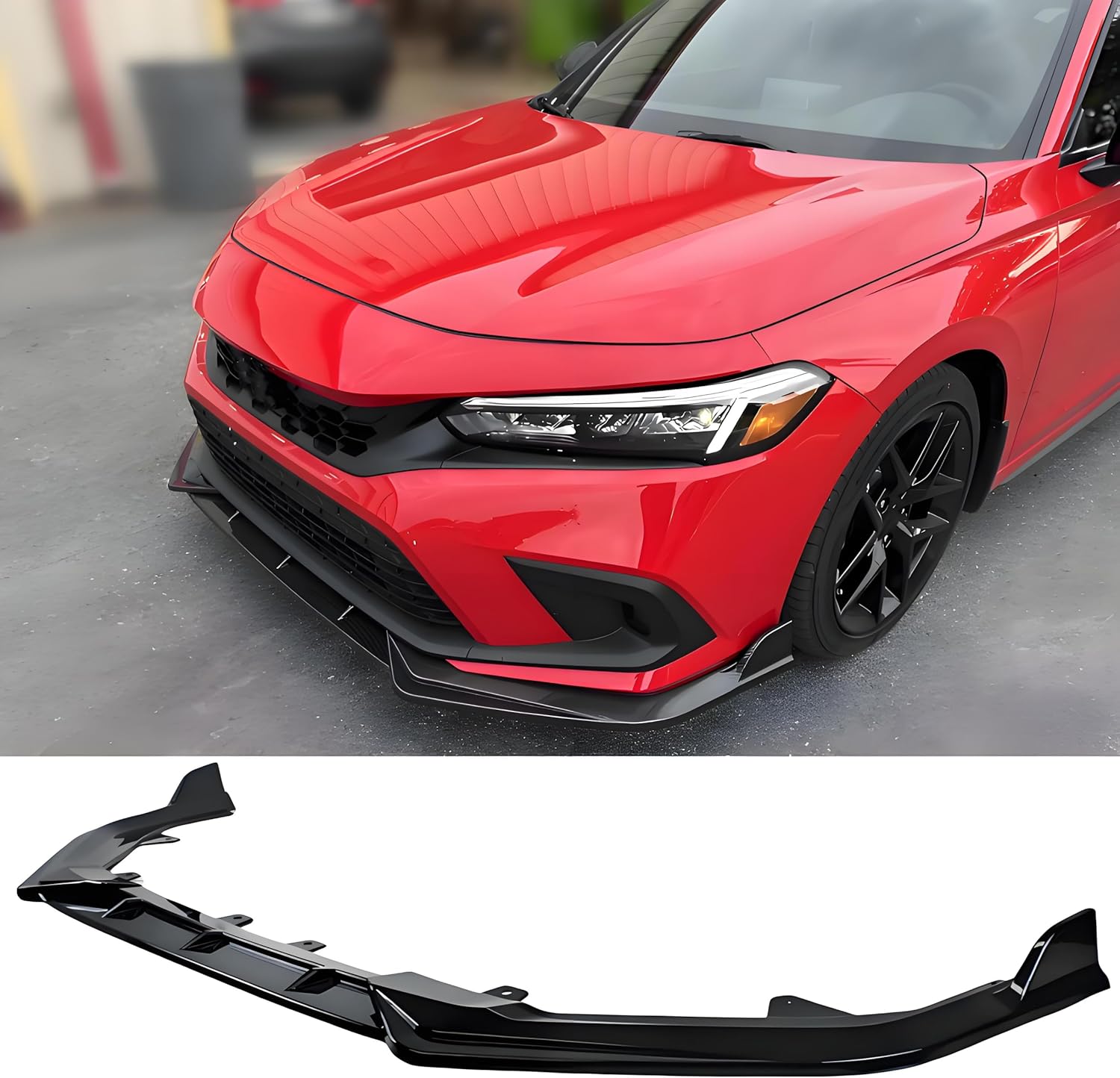 STSEV01 Front Bumper Lip Splitter Spoiler Compatible with Honda Civic Sedan/Hatchback/EX/EX-L/LX/Sport/Touring 2022 2023 2024 11TH Gen Air Dam Chin Body Kit Underbody Lip Exterior Accessories