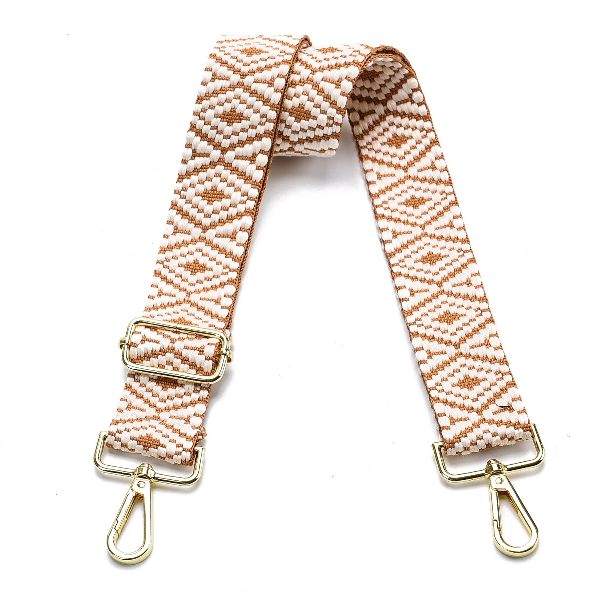 Purse Strap Gold Hardware Replacement Crossbody Bag Strap, Wide Adjustable Shoulder Strap