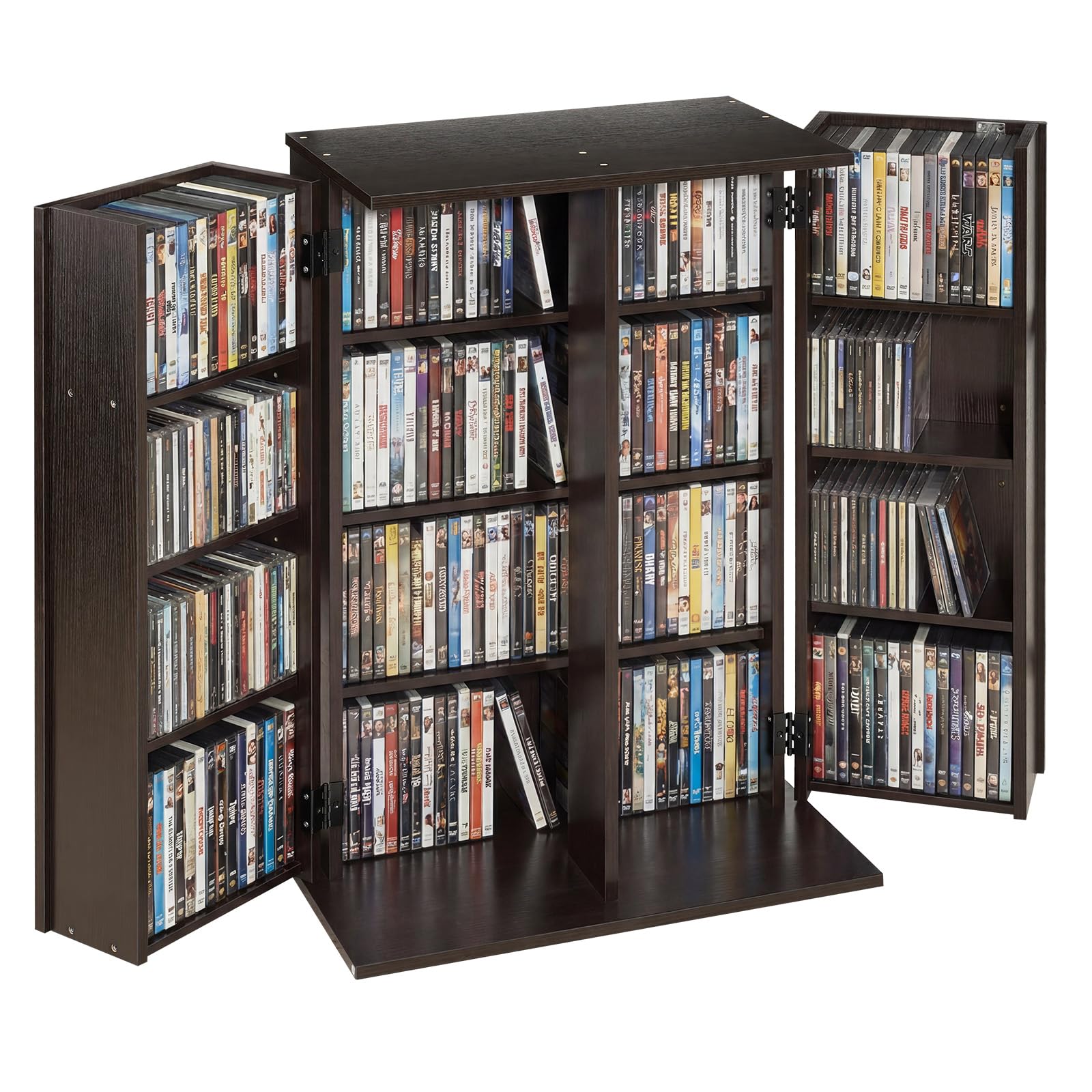 VEVOR Mobile Portaoggetti Scaffale Organizer per CD DVD, Mobiletto 610 x 368 x 846 mm per Libri Riviste Giochi Contenitore 16 Scomparti Multimediale per Ufficio Salotto Soggiorno, Colore Marrone