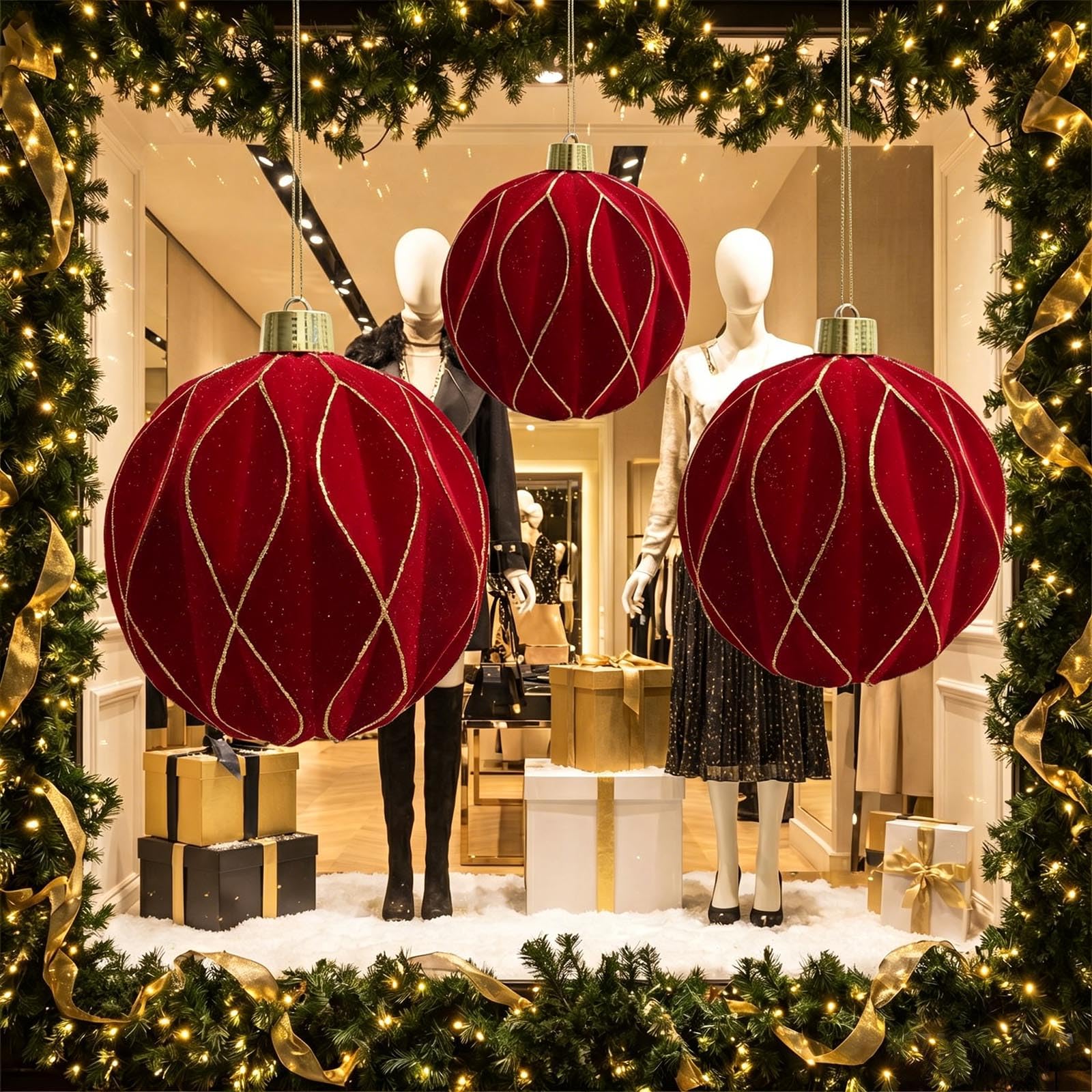 Boule de Noël veloutée à imprimé Scintillant, Boules de Noël en plastomère incassables pour Manteaux d ' Arbre, décoration de Porte, Globes de terrasse de Vacances