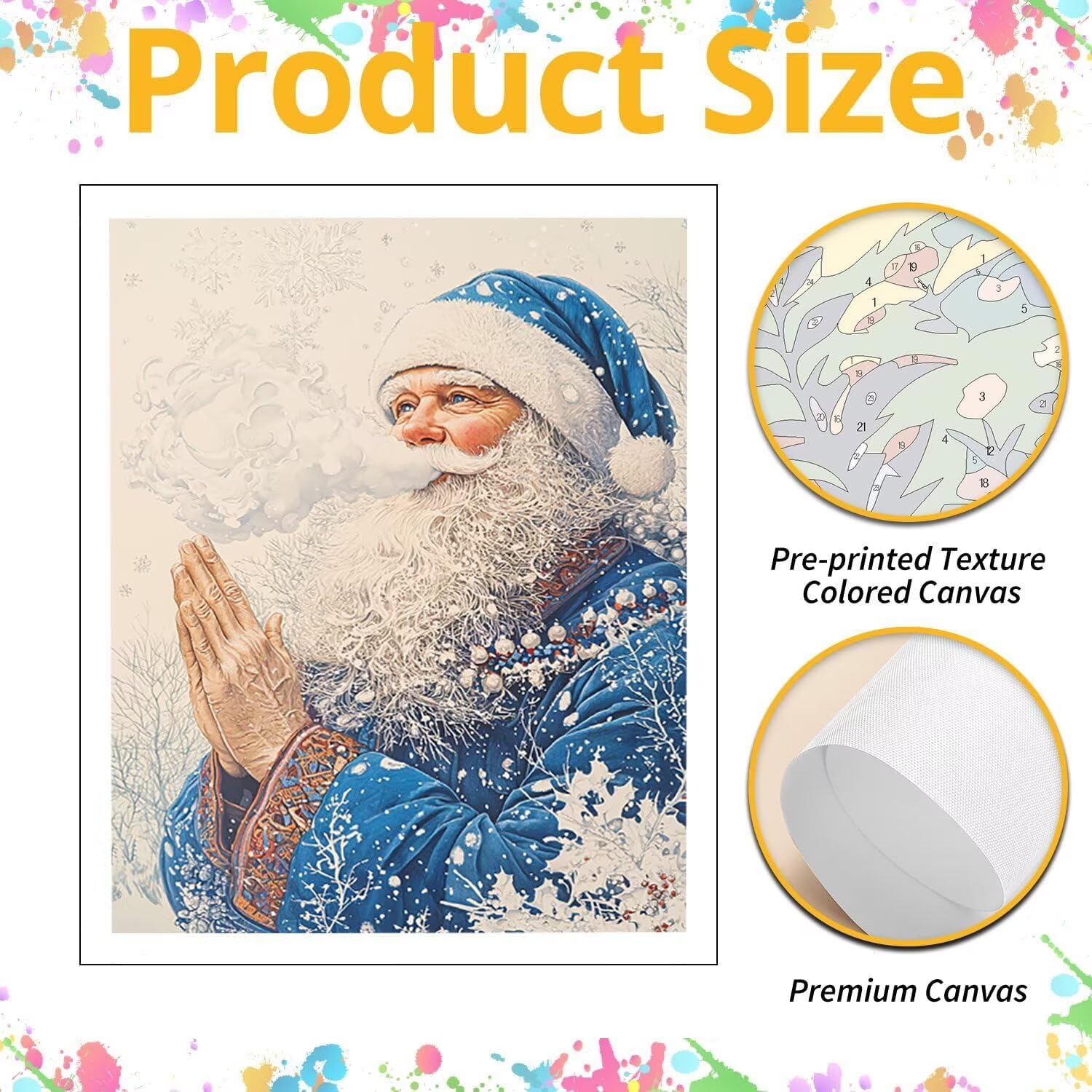 WEISHIWE Père Noël Peinture Numero Adulte Kits, 80x100cm m-866
