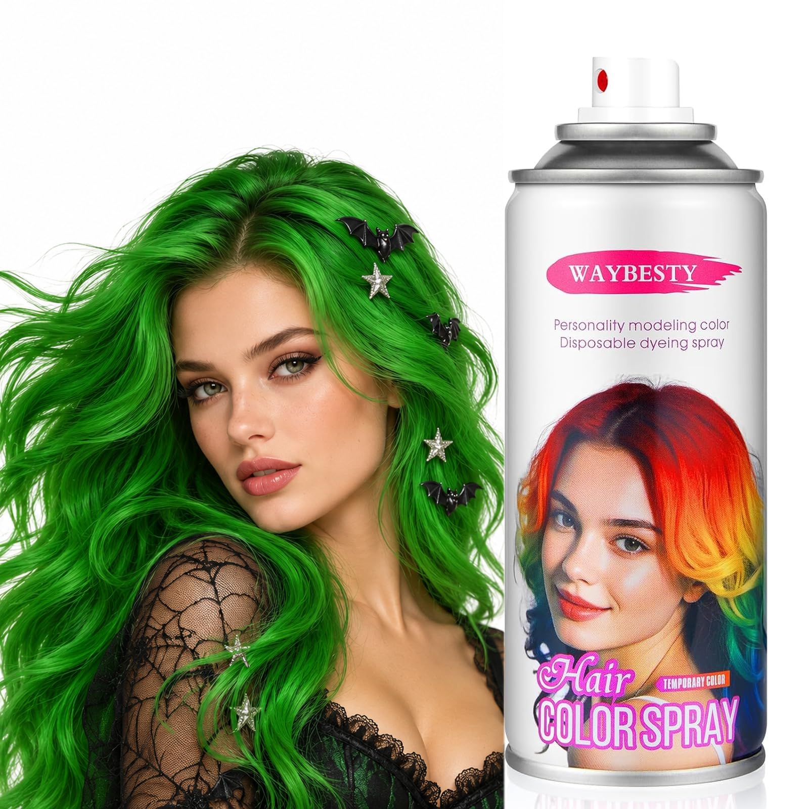 おまとめ№134 ツインカラー ガラスのヘアゴム【蓄光 グリーン】 Amazon | Waybesty テンポラリーグリーンヘアカラースプレー ヘア