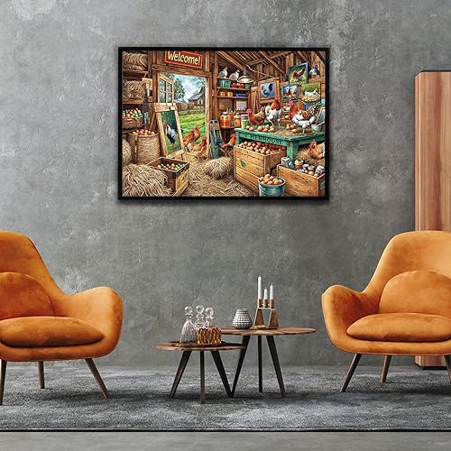 Miniatura 5 de Rompecabezas de gallinero para adultos de 1000 piezas, rompecabezas para adultos, juguetes desafiantes para adultos, rompecabezas imposible,