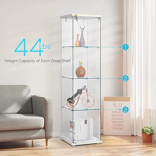 Miniatura 2 de VIVOHOME 4 capas de 157 pulgadas de ancho x 157 pulgadas de profundidad x 626 pulgadas de alto vitrina de vitrina de vitrina con cerradura vidrio