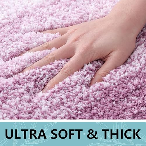 Miniatura 4 de Arotive - Tapetes de baño de microfibra, peludos, suaves, absorbentes, antideslizantes, gruesos, afelpados, se pueden lavar a máquina y secar en