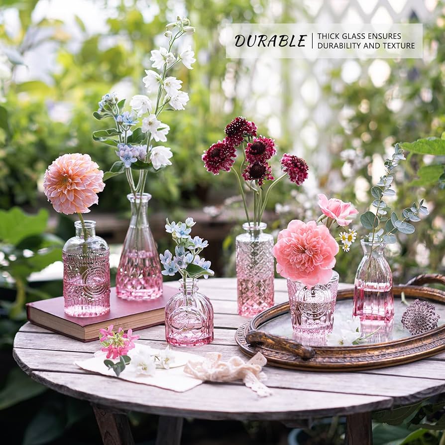 工芸品 Multi Glass Flower Vase (Pink) Multi Glass Flower Vase (Pink)