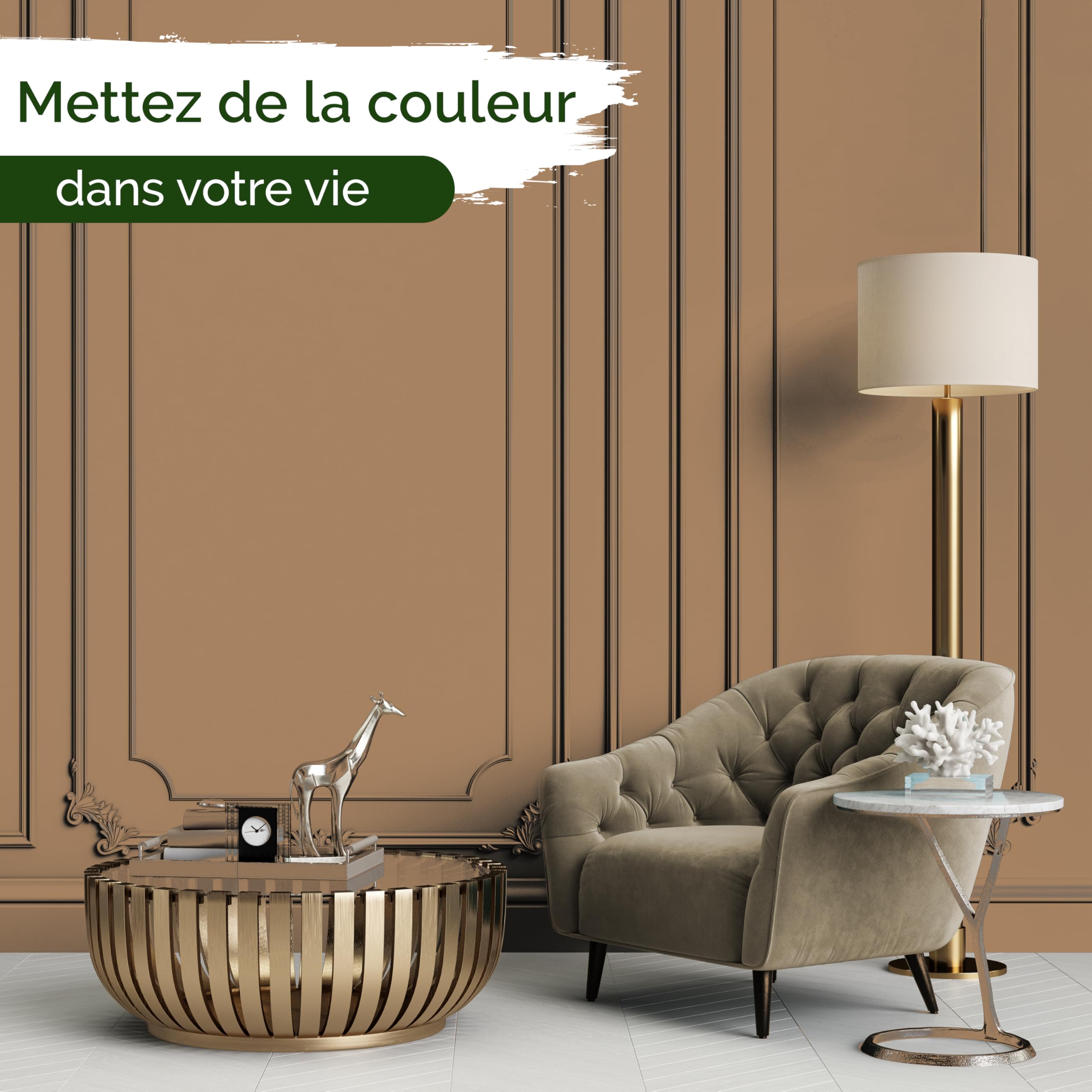 Peinture murale grise pour intérieur – 5 litres & classe de pouvoir couvrant 1, sans traces, peu de gouttes & peinture écologique, sans COV – (Certain Cinnamon)