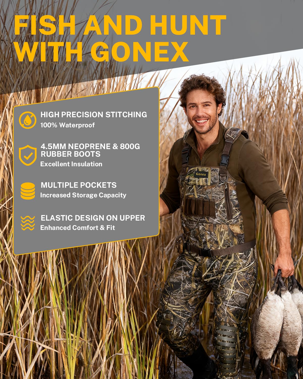 Amazon.com: Gonex Chest Waders for Men Waterproof 4.5mm Neoprene