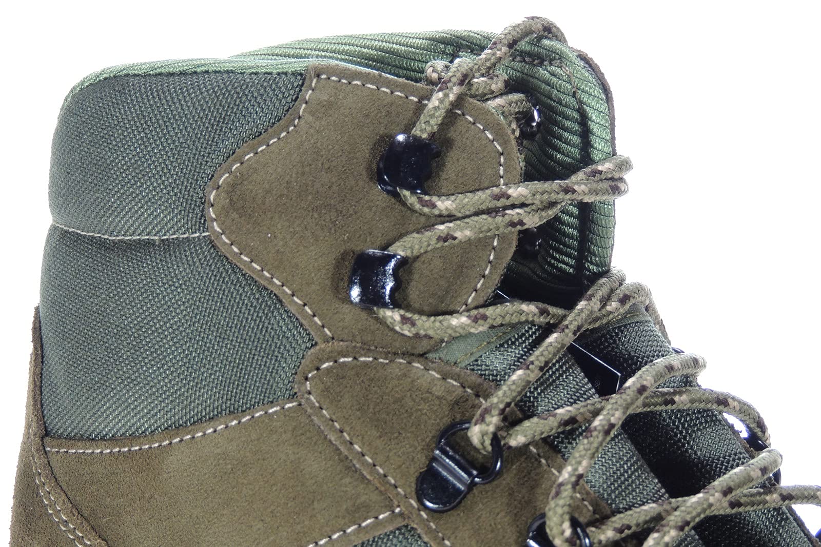 POSTIGO: Botas de Trekking para Montaña Senderismo Acampadas y Trabajo - Unisex para Niños y Adultos - Piel Serraje y Nailon - Gran Resistencia y Agarre. Verde Talla 43