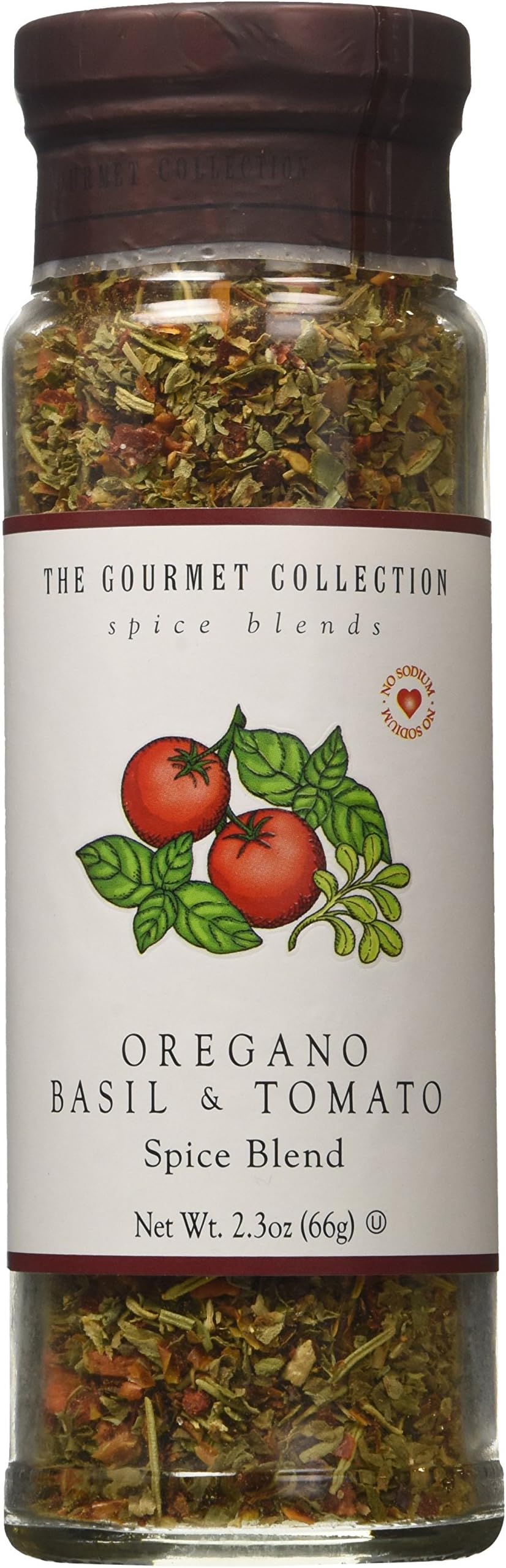 The Gourmet Collection Spice & Seasoning Blend Oregano Basil & Tomato Spice Blend Greek, Mediterranean, Italian Herb Seasoning Salt Free 156 Servings.