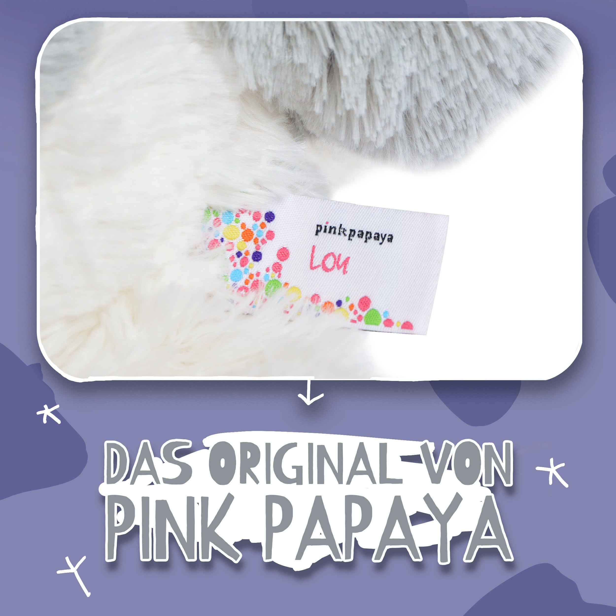 Pink Papaya Riesen Kuschel-Hund Lou, 100cm, weiches XXL Kuscheltier, großer XXL Hund für Mädchen und Jungen, kuscheliges Stofftier für Jung und Alt, pflegeleichtes Fell