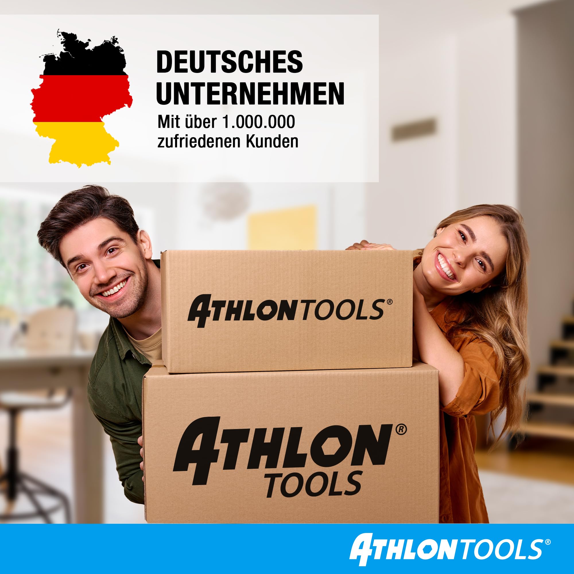 ATHLON TOOLS Toilettendeckel mit Absenkautomatik O-Form – Duroplast WC Sitz, Soft-Close & Quick-Release – Antibakterielle, kratzfeste & UV-beständige Klobrille inkl. Installationsschablone