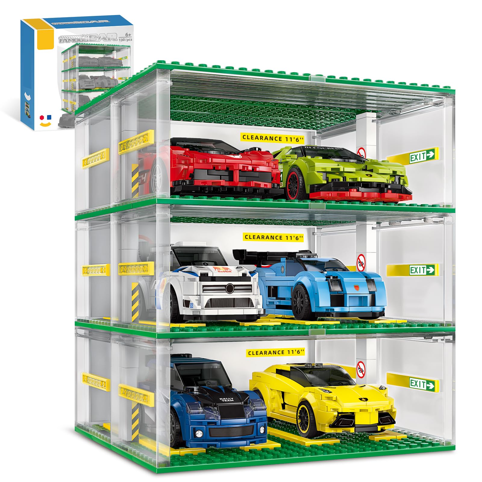Amazon.com: NEWABWN Building Block Cars Garage Set with Display
