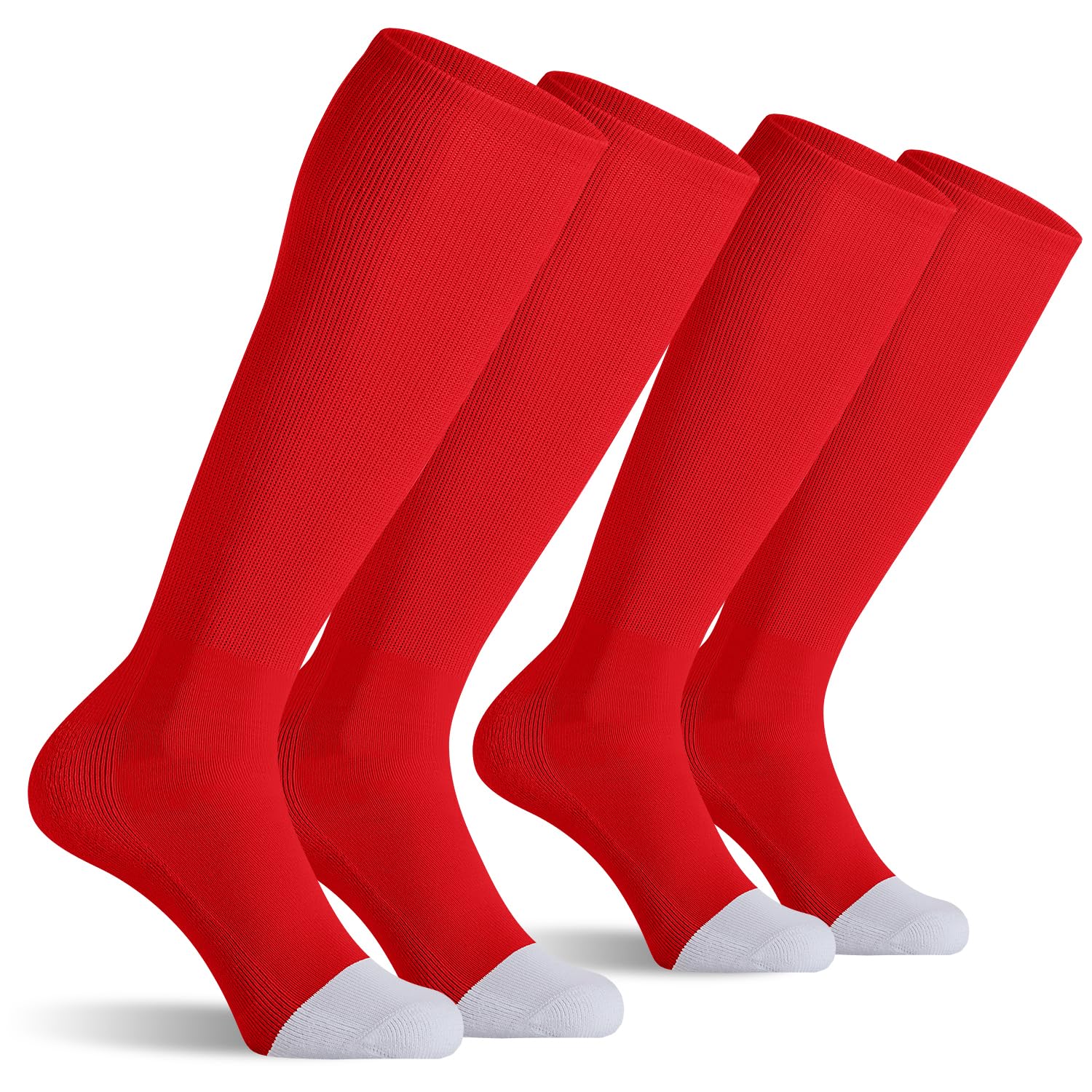 Photo 1 of CELERSPORT 2 Pack Baseball Soccer Softball Socks For Youth Kids Men Women Multi-sport Knee High Tube Socks Red Medium