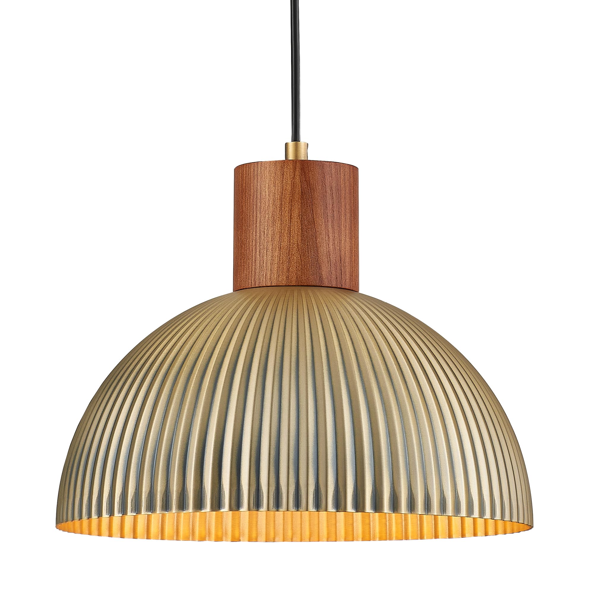 ELYONA Vintage Ash Wood Dome Pendant Light 12