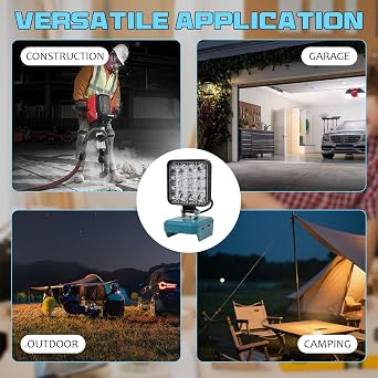 LED Work Light for Bosch 18V Battery - 3800LM Waterproof Flood Light, 90W Portable Construction Site Lamp with 130-150 Rotating Head, 6500K Daylight, IP65 Rated