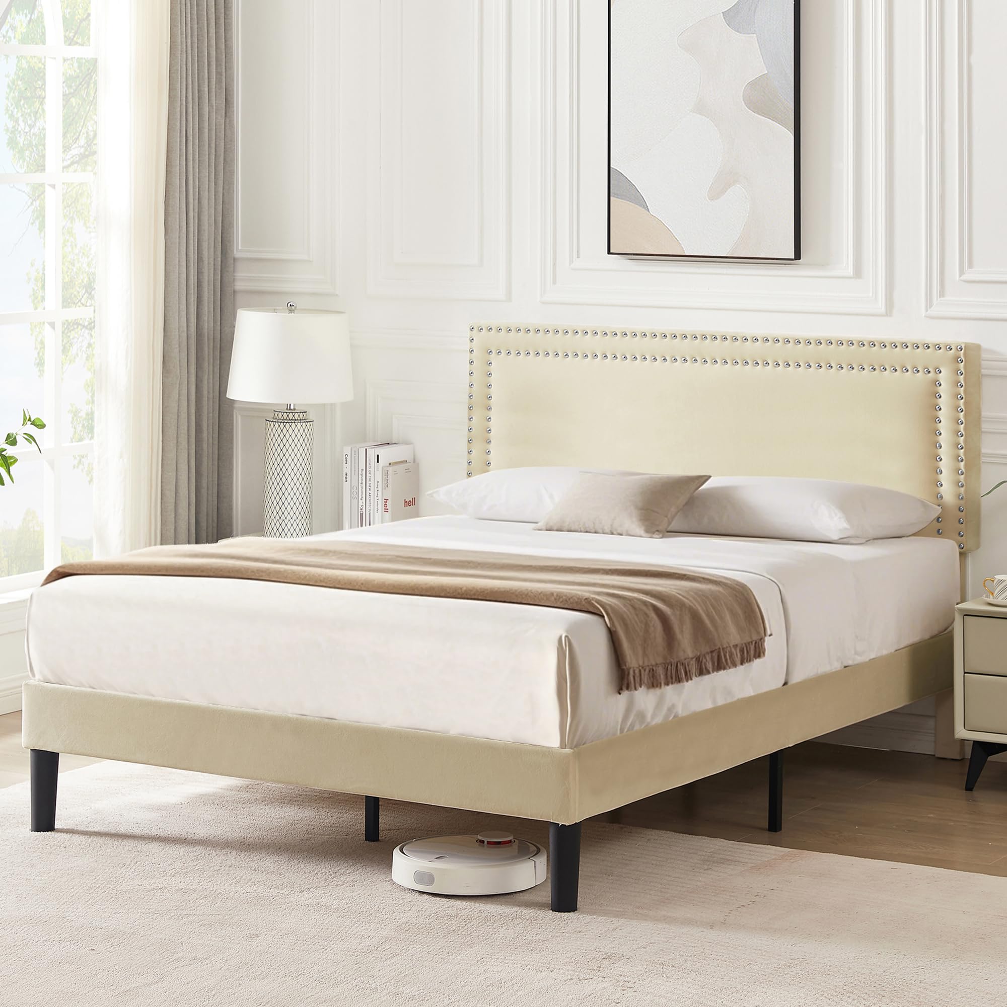 Snapklik.com : VECELO Queen Size Platform Bed Frame