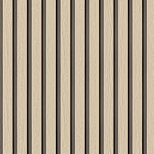 Arthome Wood Slat Wallpaper 17x240 Peel and Stick self Adhesive Wood Wallpaper PVC Vinyl Decorative Removable Wallpaper Waterproof Faux Wood Grating Stripe Contact Paper for Living Room Oak