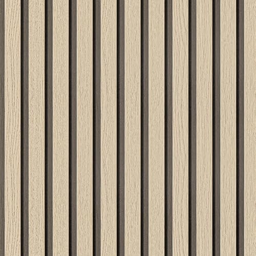 Arthome Wood Slat Wallpaper 17''x120'' Peel and Stick self Adhesive