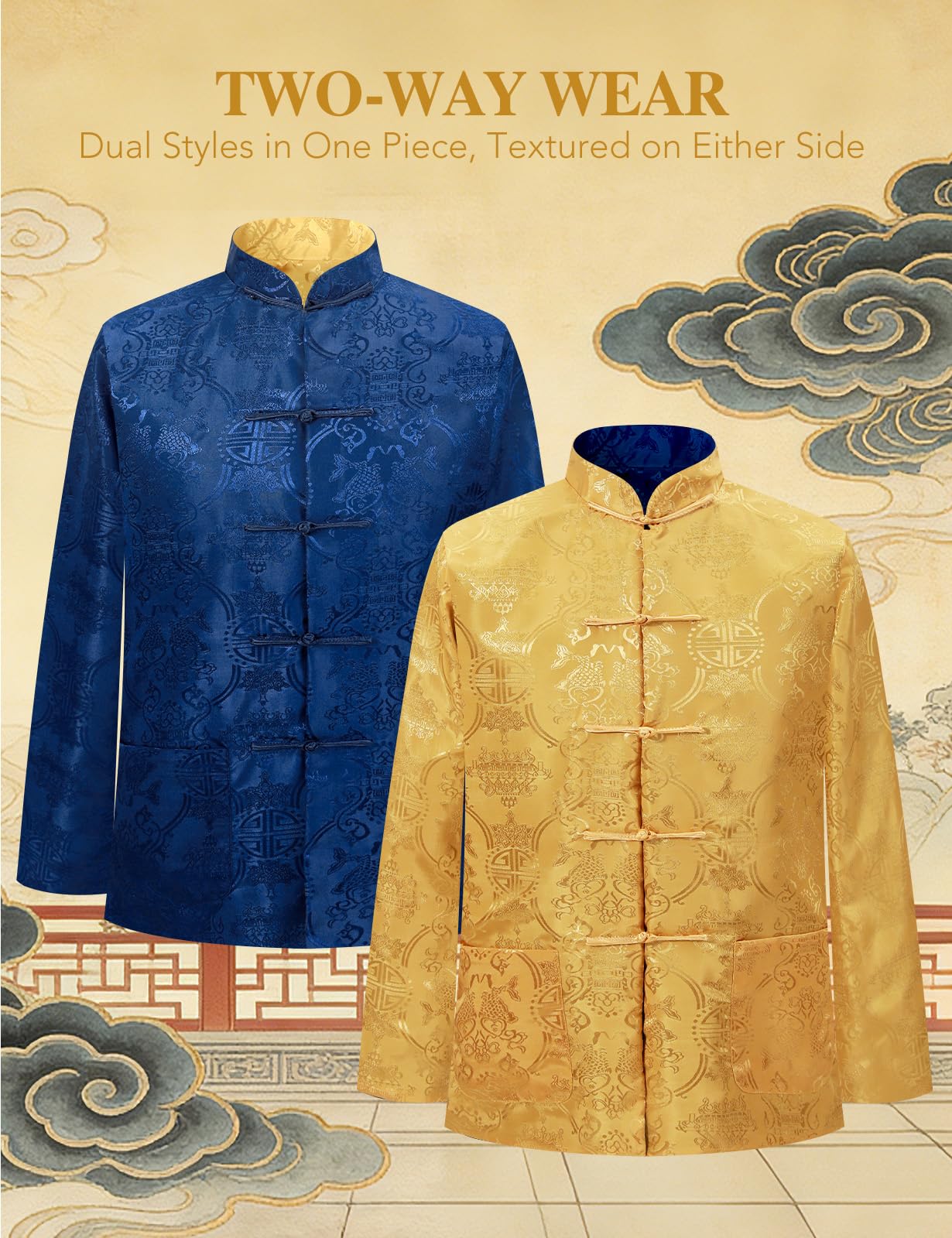 Funny World Tang-Anzug Hanfu Chinesisches Neujahrshemd traditionelle Kleidung langärmeliges Oberteil