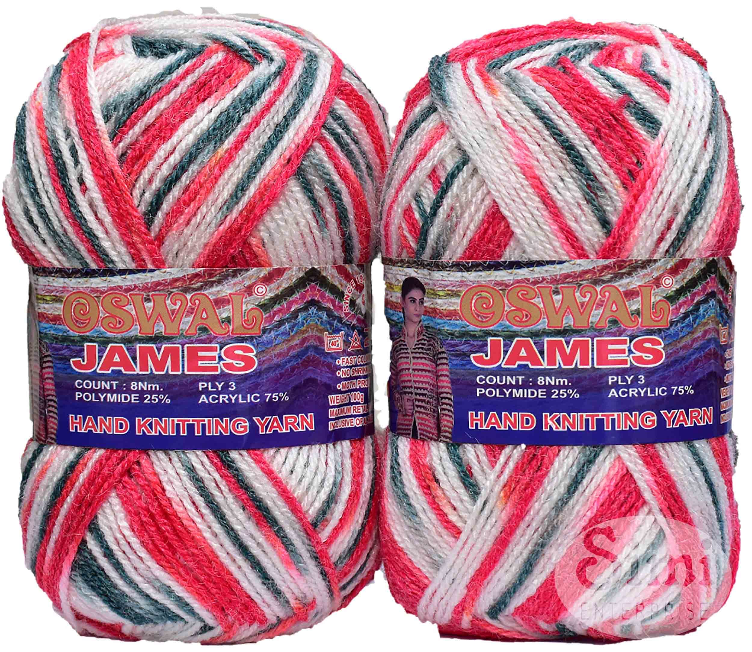 OSWAL James Knitting Yarn Wool, RedWL 400 GMS Best Used with Knitting Needles, Crochet Needles Wool Yarn for Knitting.-BA Art-CBJ