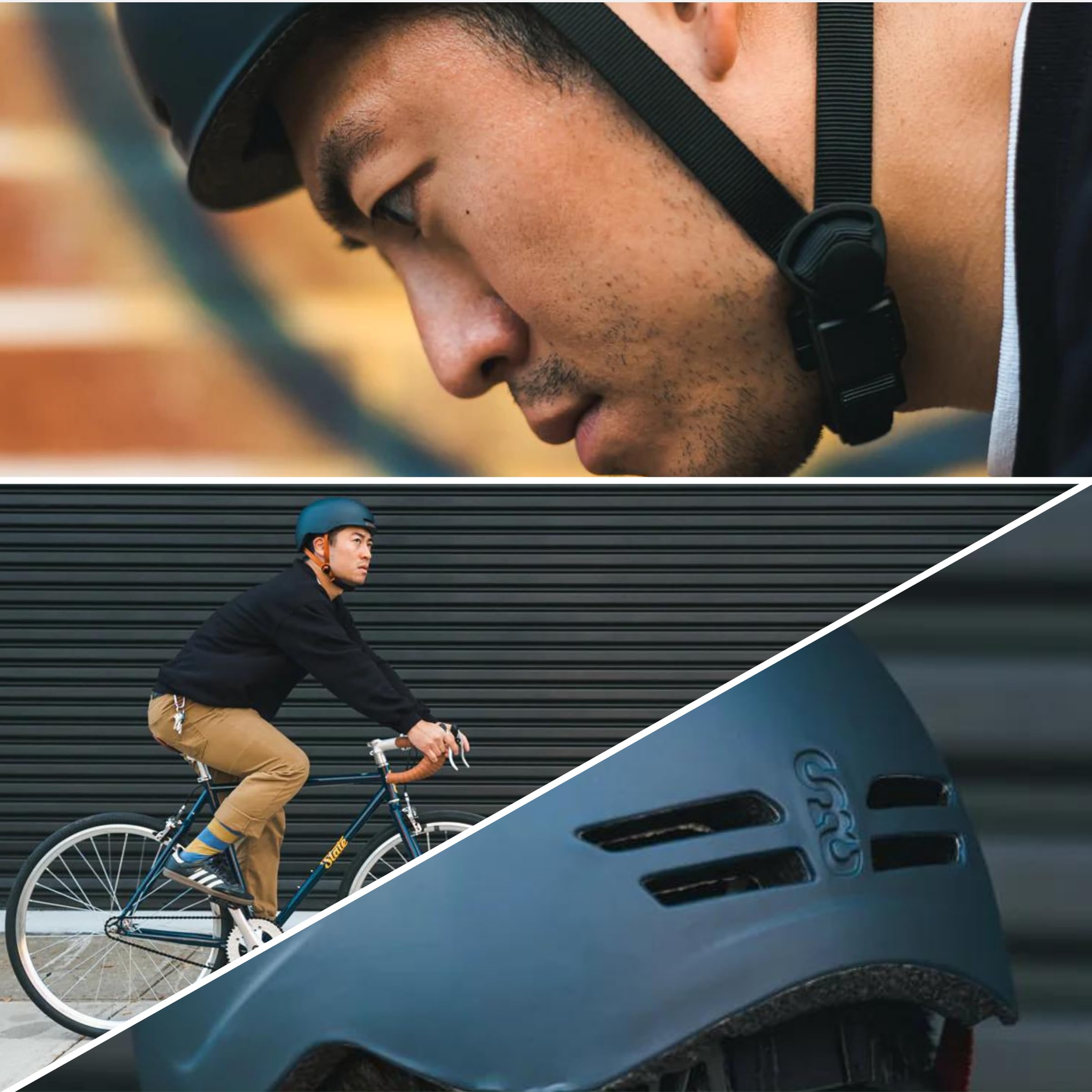 Amazon.com : State Bicycle Co. Bike Helmet. Commute Helmet 1 Bike Helmets  for Adults. Black Bicycle, Skateboard, Multi-Sport Helmet, Medium (55-59cm)  : Sports & Outdoors