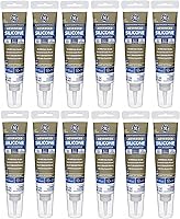 GE GE500 Clear Silicone Caulk, 2.8 oz Tubes (Pack of 12) - Watertight, Rain-Ready Seal for Windows, Doors & Basements