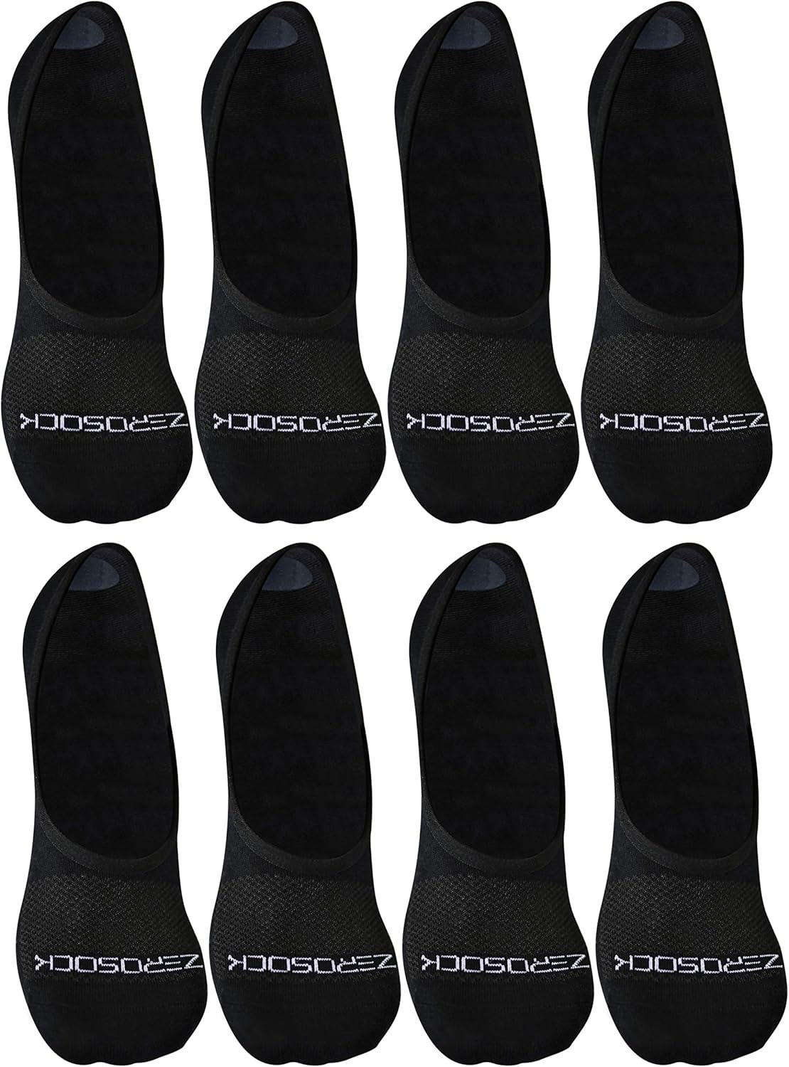 ZeroSock Bamboo Viscose Super Low Invisible Socks With Mesh Ventilation with Anti-Slip Gel Heel Grip (4 Pairs Per Box)