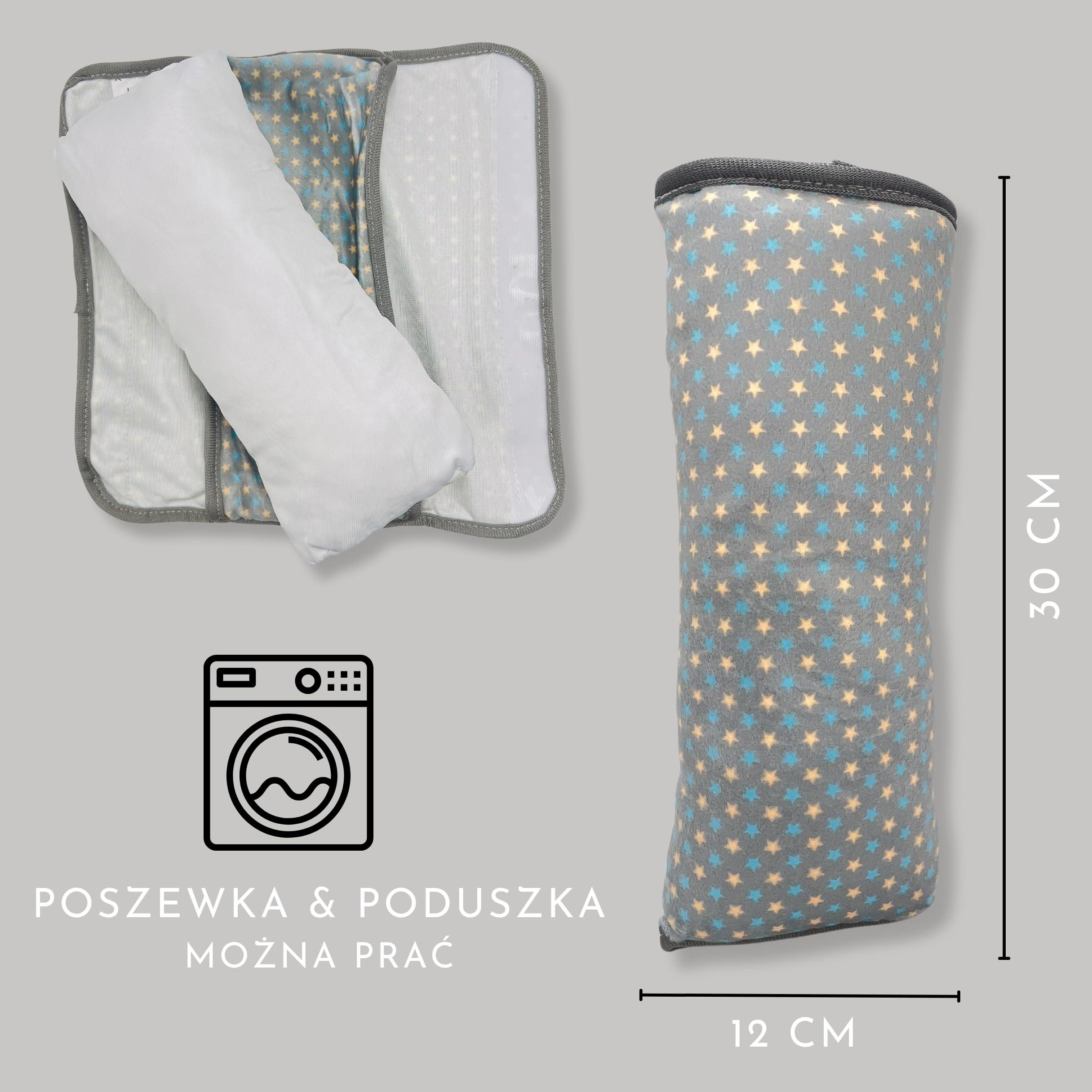 HECKBO poduszka samochodowa do spania dla dzieci - można prać w pralce - przytulnie miękka - wysokiej jakości poduszka na pasy bezpieczeństwa, ochraniacz na pasy bezpieczeństwa, poduszka na pasy bezpieczeństwa, poduszka do samochodu, poduszka podróżna, wa