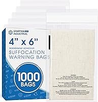 Vista 11 de Spartan Industrial - Bolsas de polietileno transparente autosellantes de 5 x 7 pulgadas (1000 unidades) con advertencia de asfixia para embalaje
