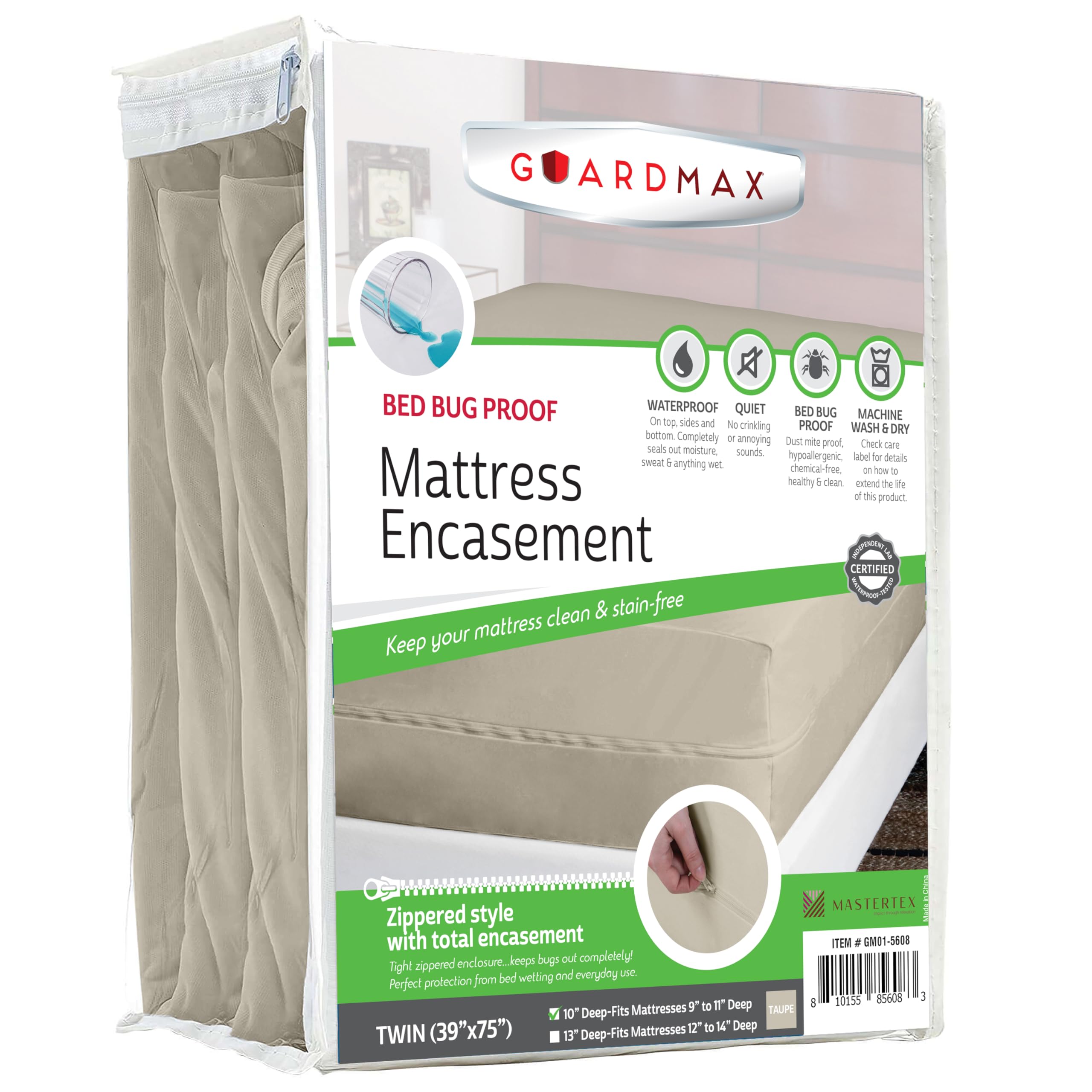 Guardmax Twin Mattress Protector Zippered, Bed Bug Mattress Cover
