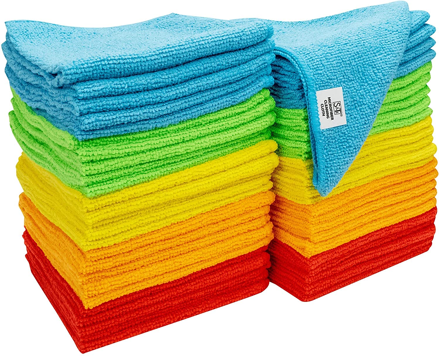 Showay Bifrost Microfiber Cleaning Cloth 38 * 38cm(10 Pcs),High Absorbent Material. Can Be Used As Kitchen Towel, Multipurpose Car Wash/Windows/Kitchen/Bathroom